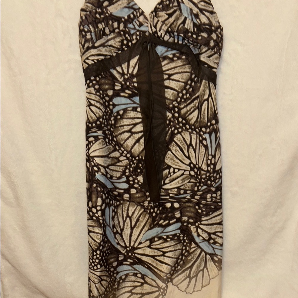 Etcetera Cream Halter Sheath Maxi Dress